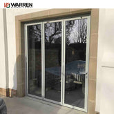 Warren Trackless Interior Folding Door Exterior Double Glass Black Aluminum Bi Fold Folding Door